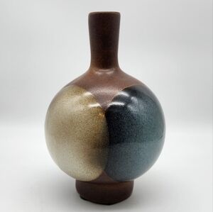 MCM Robert Maxwell "Full Moons" Blue White Eclipse Pottery Craft Vase / Decanter